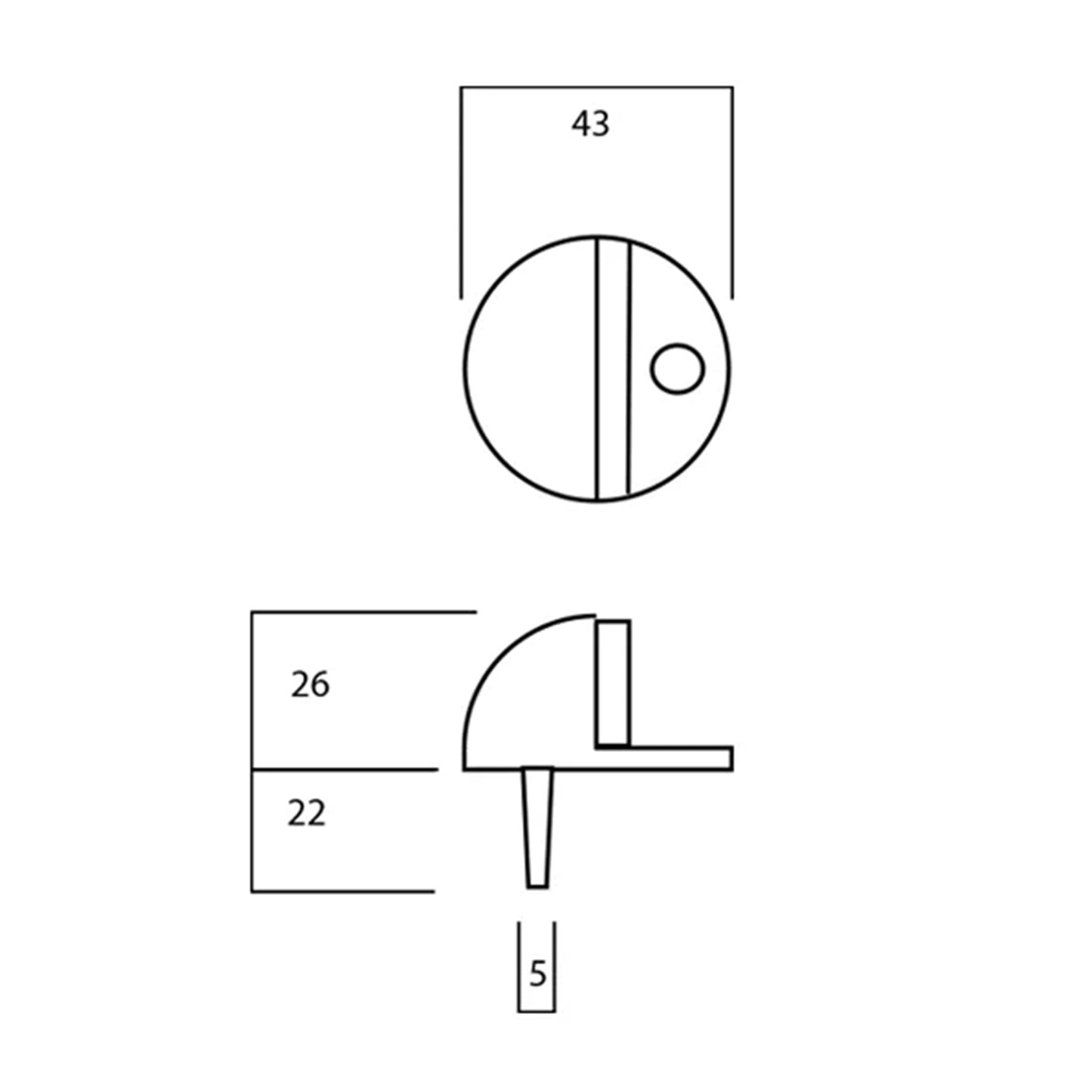 Lockwood Vivid Half Moon Door Stop 43mm - Available in Various Finishes