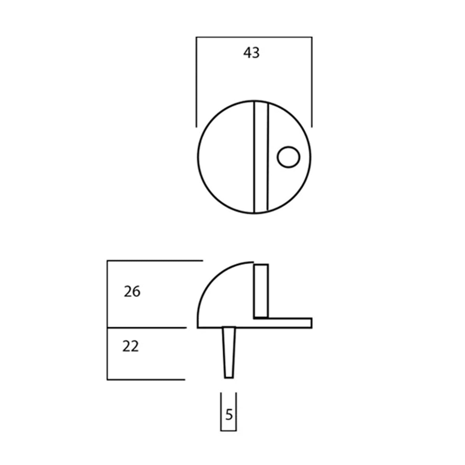 Lockwood Vivid Half Moon Door Stop 43mm - Available in Various Finishes