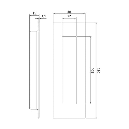 Lockwood Vivid Sliding Flush Pull Single 150mm - Available in Various Finishes