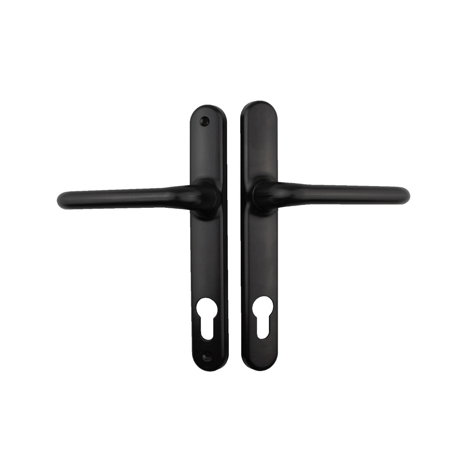 Interlock Door Handle Verona Long Plate Furniture Gidgee Lever Black VR20485B