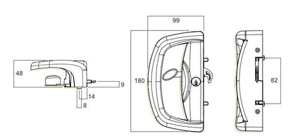 Whitco Blaxland 5 Pin Double Cylinder Sliding Door Lock White W500216