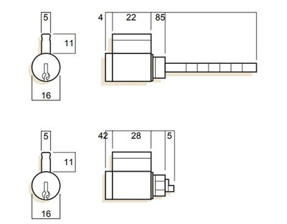 Whitco W532000 Sliding Door Lock 5 Pin Cylinder Suits Blaxland - Keyed Alike