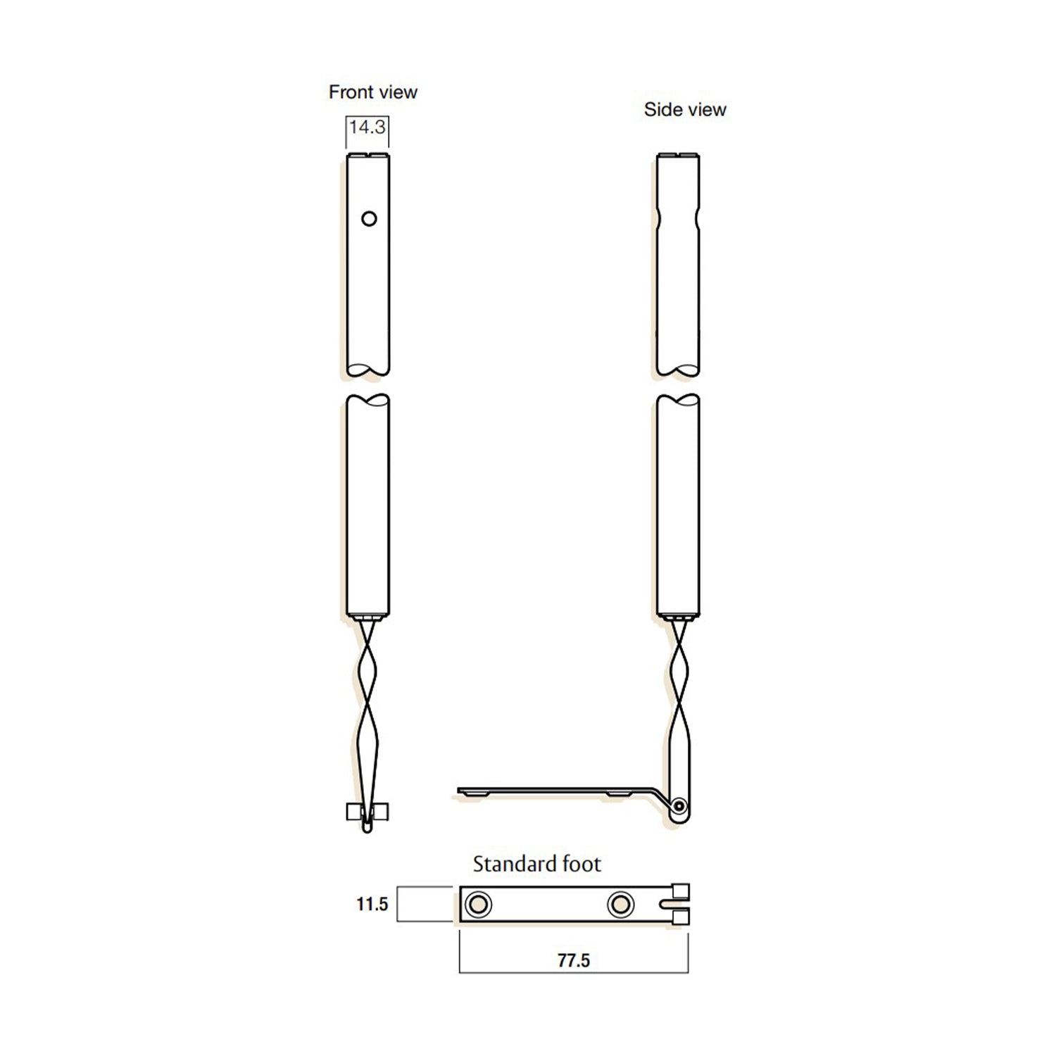 Whitco Window Spiral Sash Balance 620 (953mm Tube Length) W/ Foot 7.25-10Kg W616202117NS