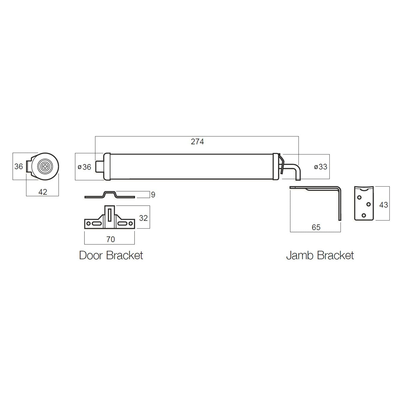 Whitco Screen Door Closers Pneumatic Adjustable Hold Open