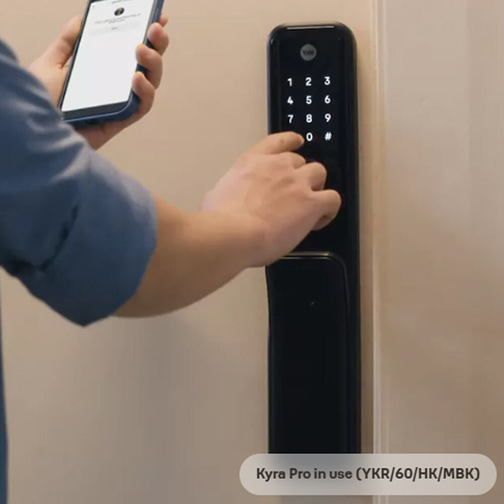 Yale Kyra Pro Door Digital Smart Lock 60mm Backset Matt Black With Yale Home Module YKR/60/HK/MBK