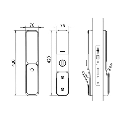 Yale Kyra Pro Door Digital Smart Lock 60mm Backset Matt Black With Yale Home Module YKR/60/HK/MBK