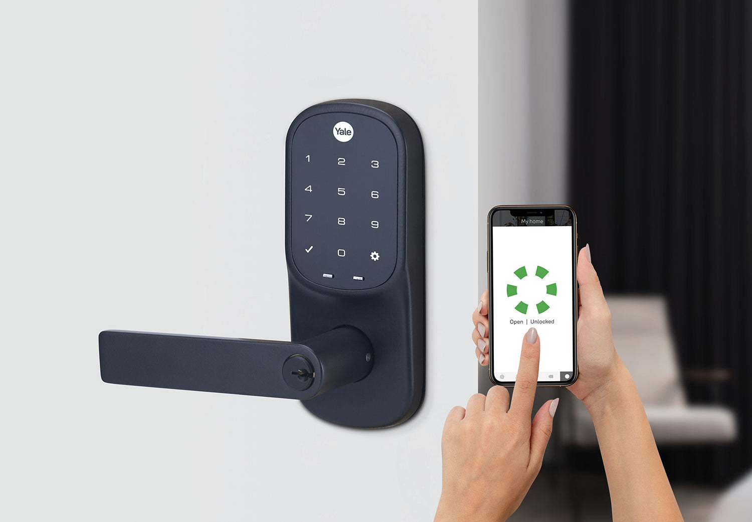 Yale Assure Keyed Door Digital Lever Lock with Yale Home Module