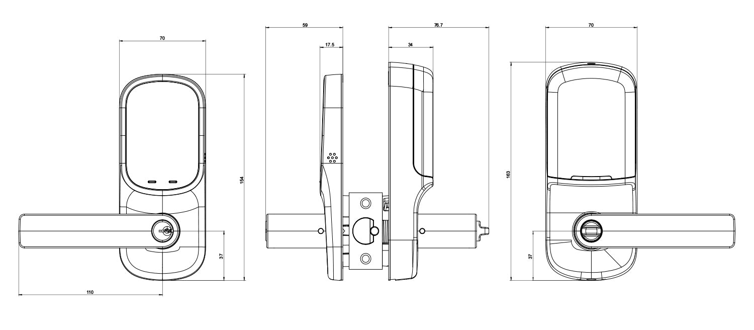 Yale Assure Keyed Door Digital Lever Lock with Yale Home Module