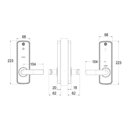 Yale Unity Entrance Smart Lock Fire Rated with Connect Plus Hub 2 Silver YUR/DEL/FR/HUB2/SIL