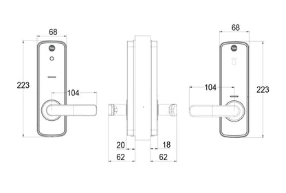Yale Unity Entrance Smart Lock - Available in Various Matt Black and Silver