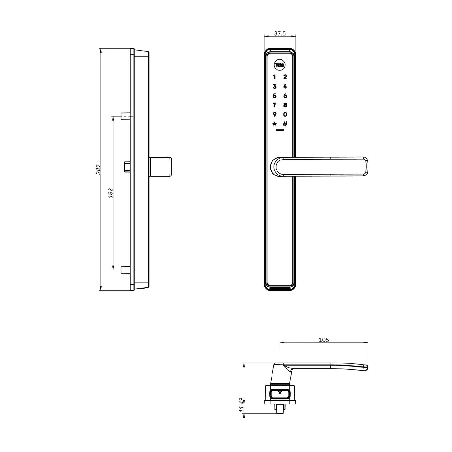 Yale Unity HD Ussl Induro Satin Stainless Steel - Available in Various Backsets