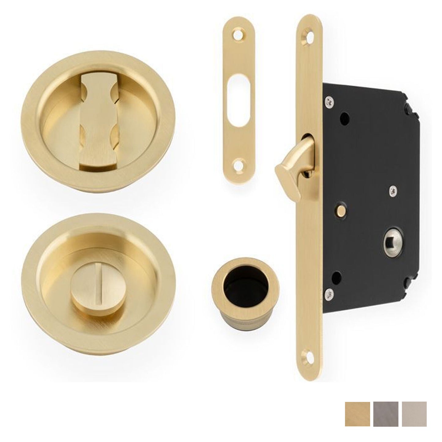 Alexander and Wilks Sliding Door Lock Set - Radius - Available in Various Finishes