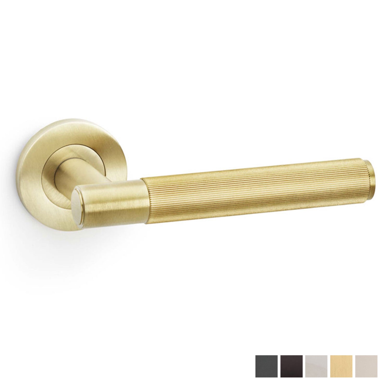 Alexander and Wilks Spitfire Reeded Lever on Round Rose - Available in Various Finishes