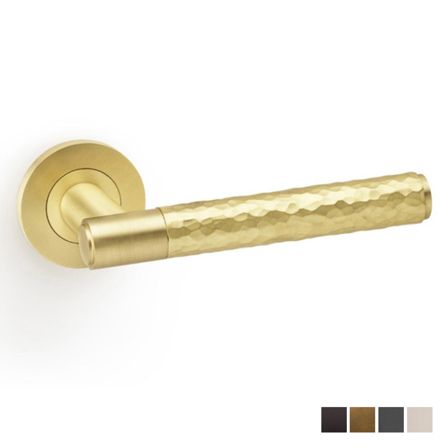 Alexander and Wilks Hammered Spitfire Lever on Round Rose - Available in Various Finishes