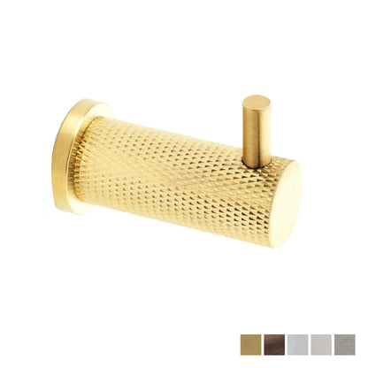 Alexander and Wilks Brunel Knurled Coat Hook - Available in Various Finishes