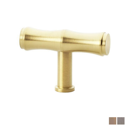 Alexander and Wilks Crispin Bamboo T-Bar Cupboard Knob 55mm - Available in Various Finishes