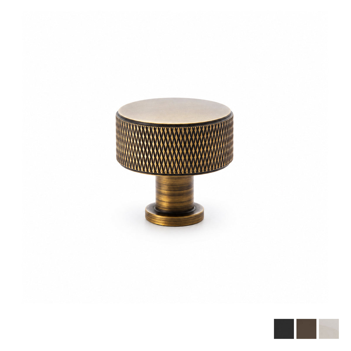 Alexander and Wilks Lucia Knurled Cupboard Knob 35mm - Available in Various Finishes