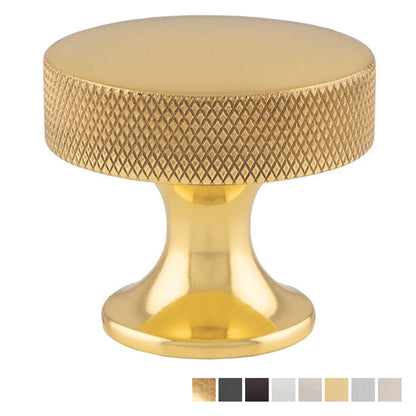 Alexander and Wilks Berlin Knurled Cupboard Knob 38mm - Available in Various Finishes