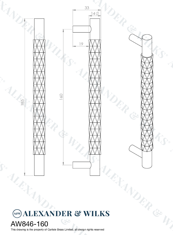Alexander_and_Wilks_Diamond_Cut_Cabinet_Pull_Handle_160mm_-_Available_in_Various_Finishes