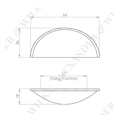 Alexander and Wilks Quieslade Cup Pull Handle 57mm - Available in Various Finishes