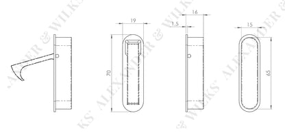 Alexander and Wilks Radius Sliding Door Edge Pull - Available in Various Finishes