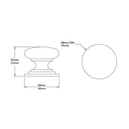 Iver Sarlat Cupboard Knob Handle - Available in Various Finishes and Sizes