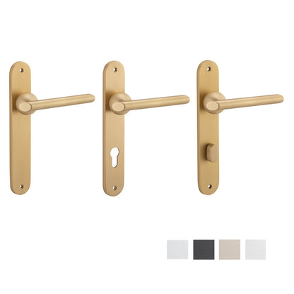 Bankston Sans Arc Futurismo Door Lever on Oval Backplate