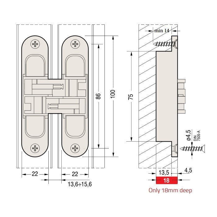 Bellevue Ceam 3D Invisible Concealed Door Hinge BAC1129
