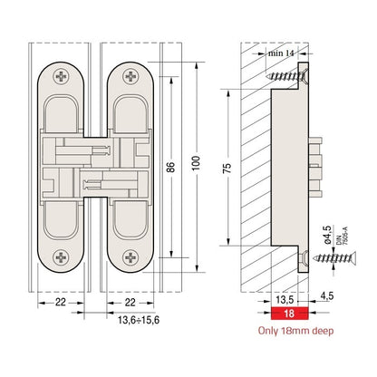 Bellevue Ceam 3D Invisible Concealed Door Hinge BAC1129