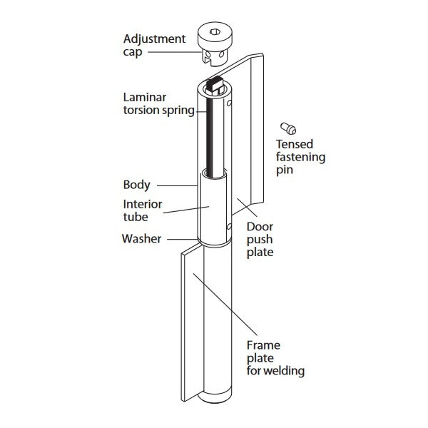 Bellevue Justor Push Flap Welding Spring Door Hinge BIPP 235mm 80kg