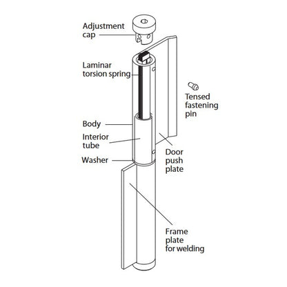 Bellevue Justor Push Flap Welding Spring Door Hinge BIPP 235mm 80kg