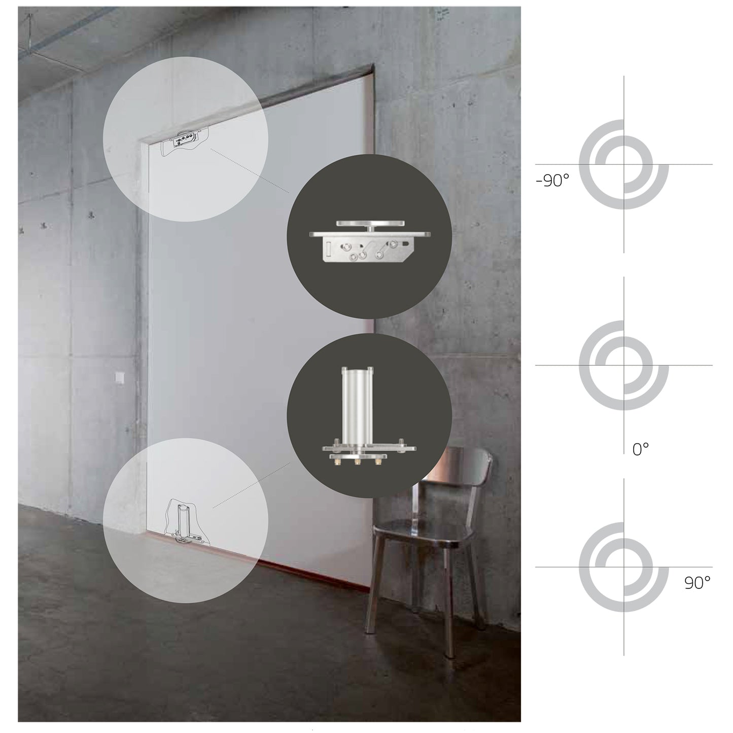 FritsJurgens System 3 Fully Sprung Concealed Pivot Self Closing Hold Open