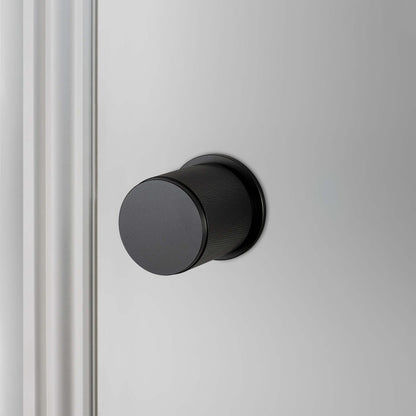 Buster and Punch Door Knob on Round Rose Cross-Knurl Pattern - Available in Various Finishes