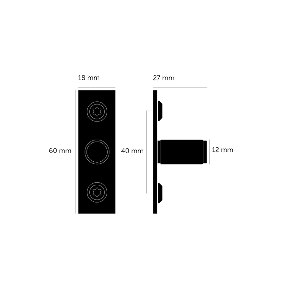 Buster and Punch Linear Furniture Knob Set with Back Plate 12mm - Available in Various Finish