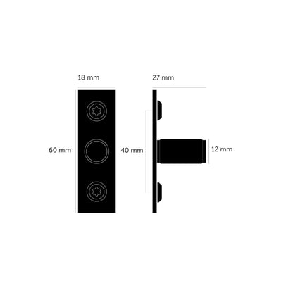 Buster and Punch Linear Furniture Knob Set with Back Plate 12mm - Available in Various Finish