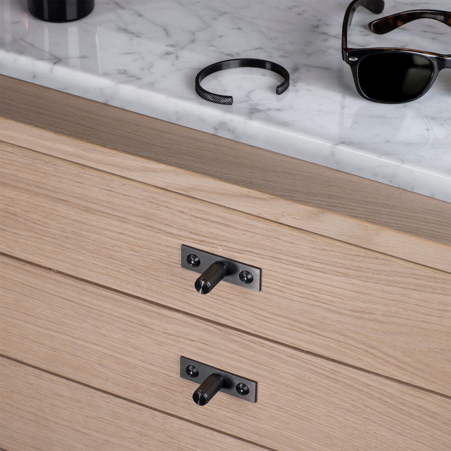 Buster and Punch Linear Furniture Knob Set with Back Plate 12mm - Available in Various Finish