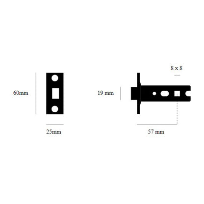 Buster and Punch Tubular Latch for Door Handle - Available in Various Finishes