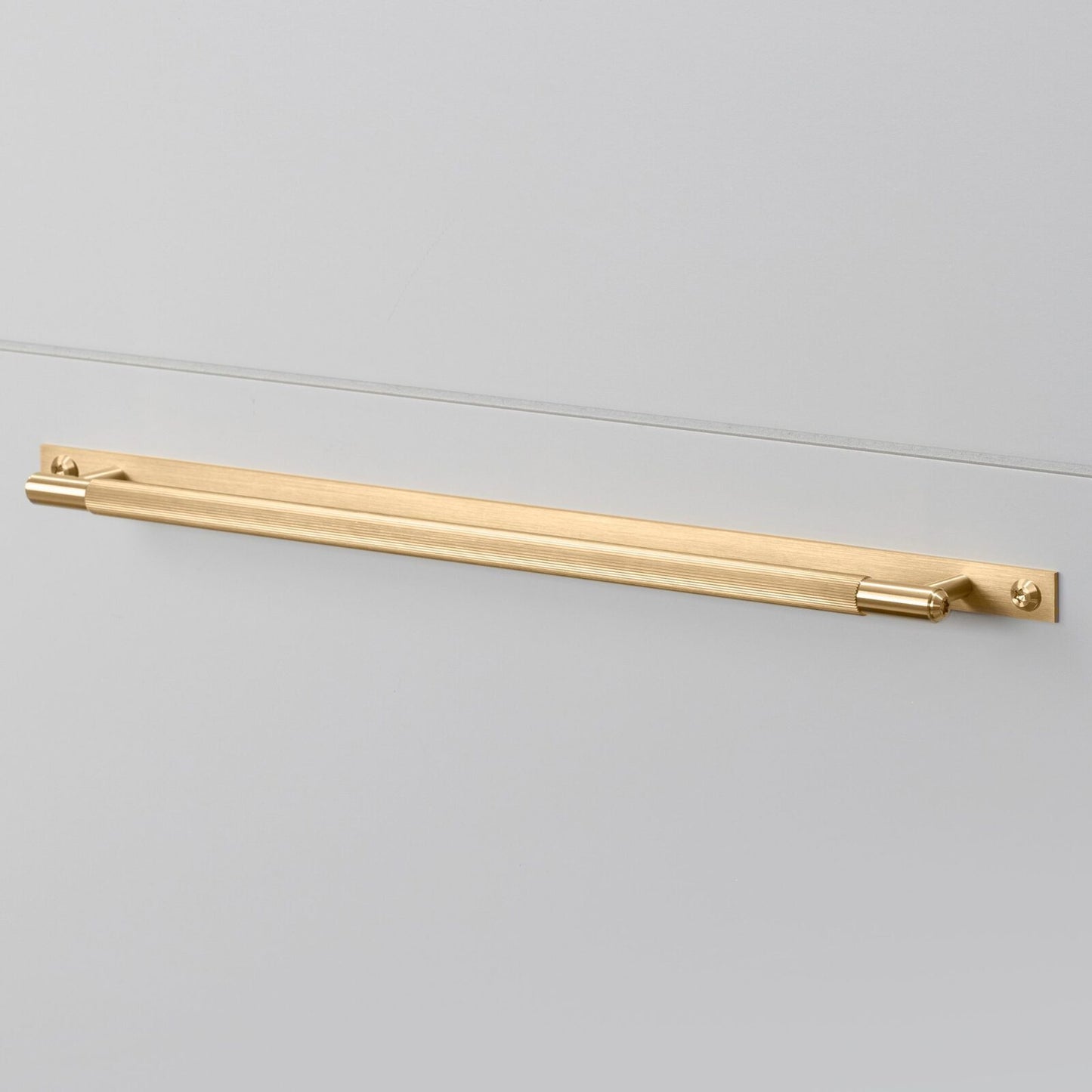 Buster and Punch Linear Cabinet Pull Bar Handle with Plate - Available in Various Finishes and Sizes