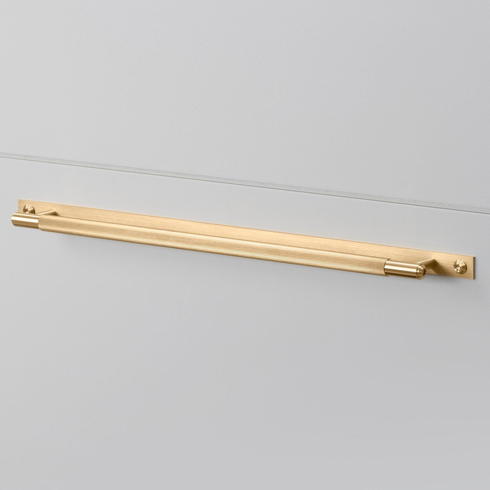 Buster and Punch Linear Cabinet Pull Bar Handle with Plate - Available in Various Finishes and Sizes