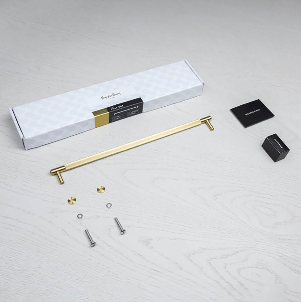 Buster and Punch Linear Cabinet Pull Bar Handle with Plate - Available in Various Finishes and Sizes