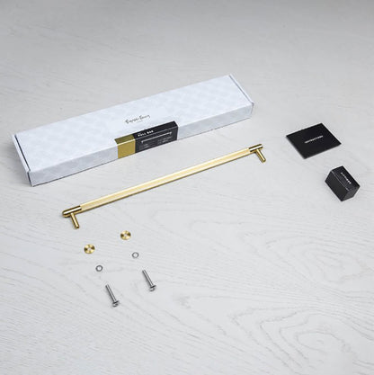 Buster and Punch Linear Cabinet Pull Bar Handle with Plate - Available in Various Finishes and Sizes