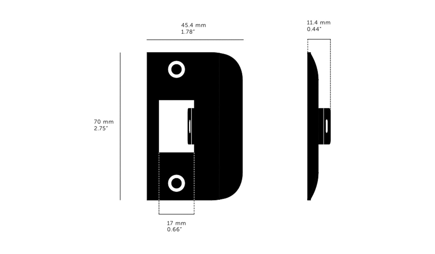 Buster and Punch Strike Plate Kit D Shaped for Standard Door - Available in Various Finishes
