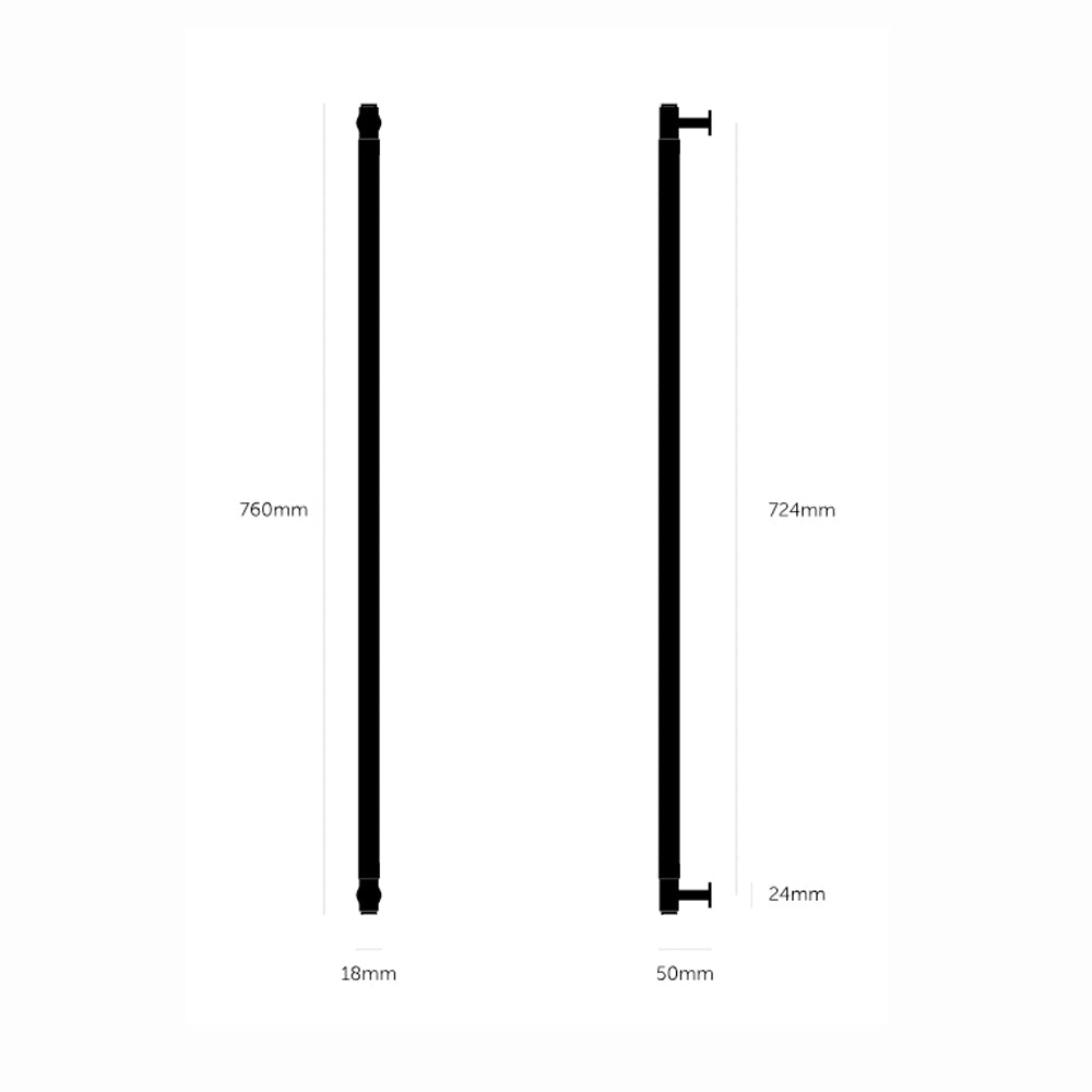 Buster and Punch Closet Bar Cross-Knurl Pattern 760mm - Available in Various Finishes