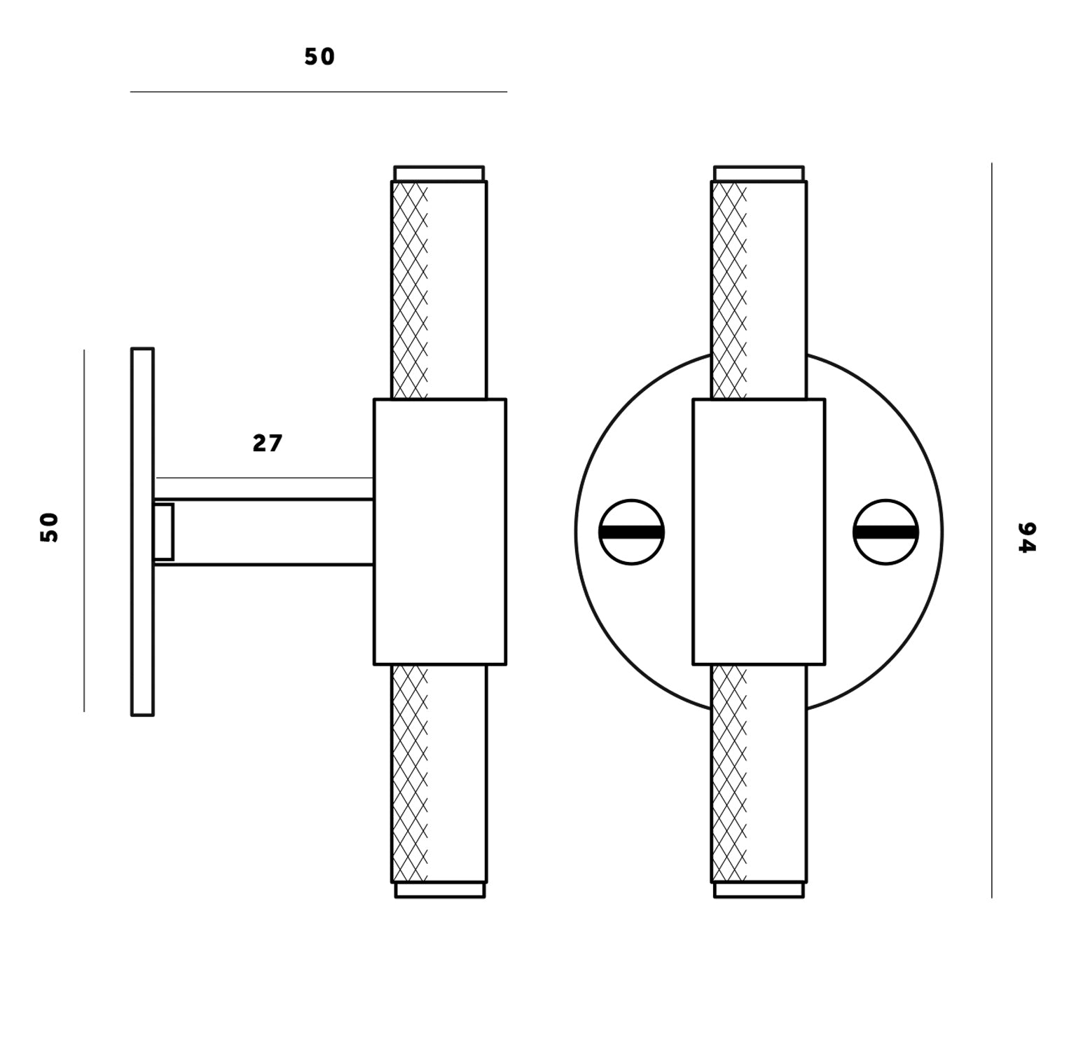 Buster and Punch Cabinet T-Bar Handle on Plate - Available in Various Finishes