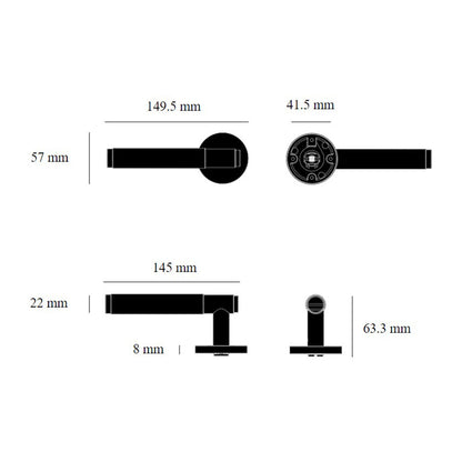 Buster and Punch Cross Door Lever Handle Passage - Available in Various Finishes