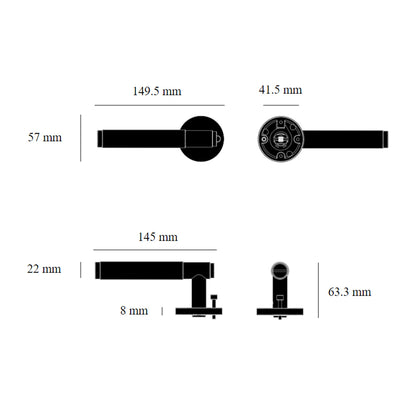 Buster and Punch Cross Door Lever Handle Privacy - Available in Various Finishes