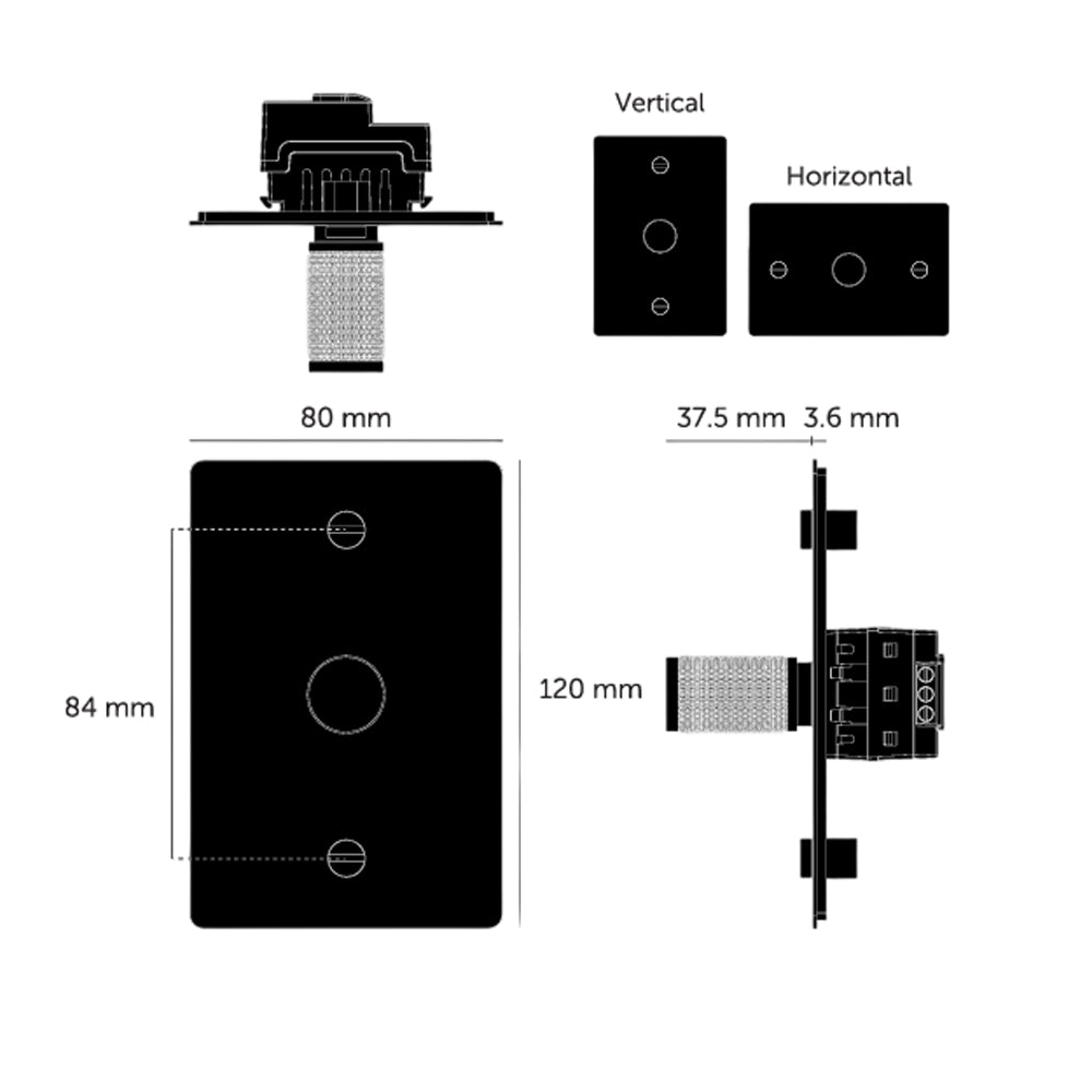 Buster & Punch 1G Dimmer / 2-Way / 100W / Vertical / Cross - Available in Various Finishes|BPZDR024157|BPZDK134857BPZDR054158|BPZDR454193|BPZDR074194|BPZDR144195