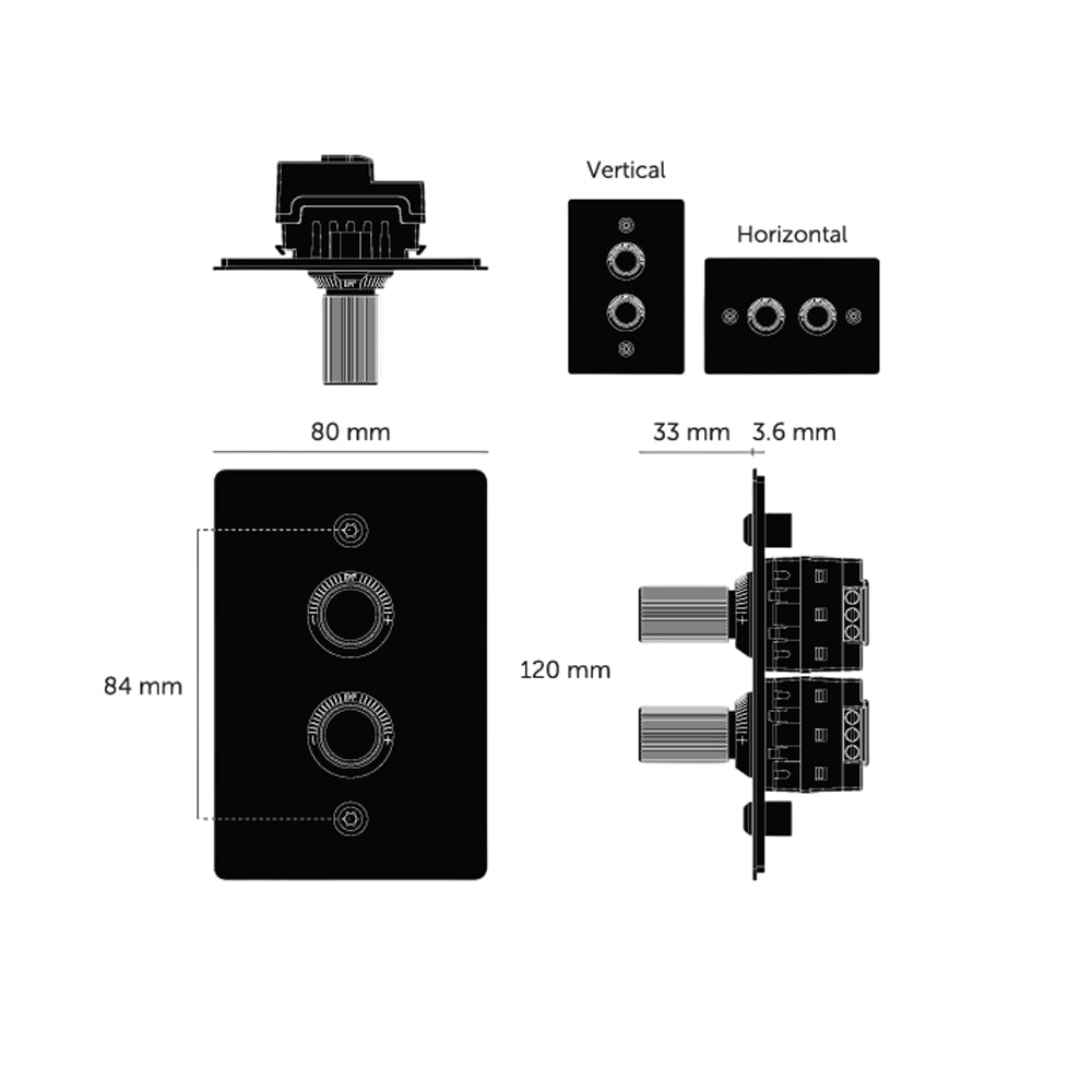 Buster & Punch 2G Dimmer / 2-Way / 100W / Vertical / Linear - Available in Various Finishes|BPZDR024216|BPZDR054217|BPZDR454218|BPZDR074219|BPZDR144220