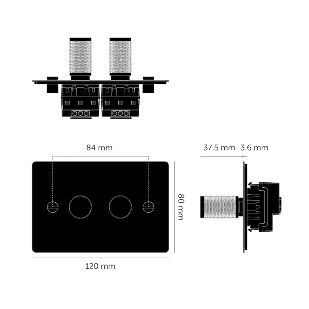 Buster & Punch 2G Dimmer Horizontal 100W Cross - Available in Various Finishes|BPZDR024591|BPZDR054592|BPZDR454593|BPZDR074594|BPZDR144595