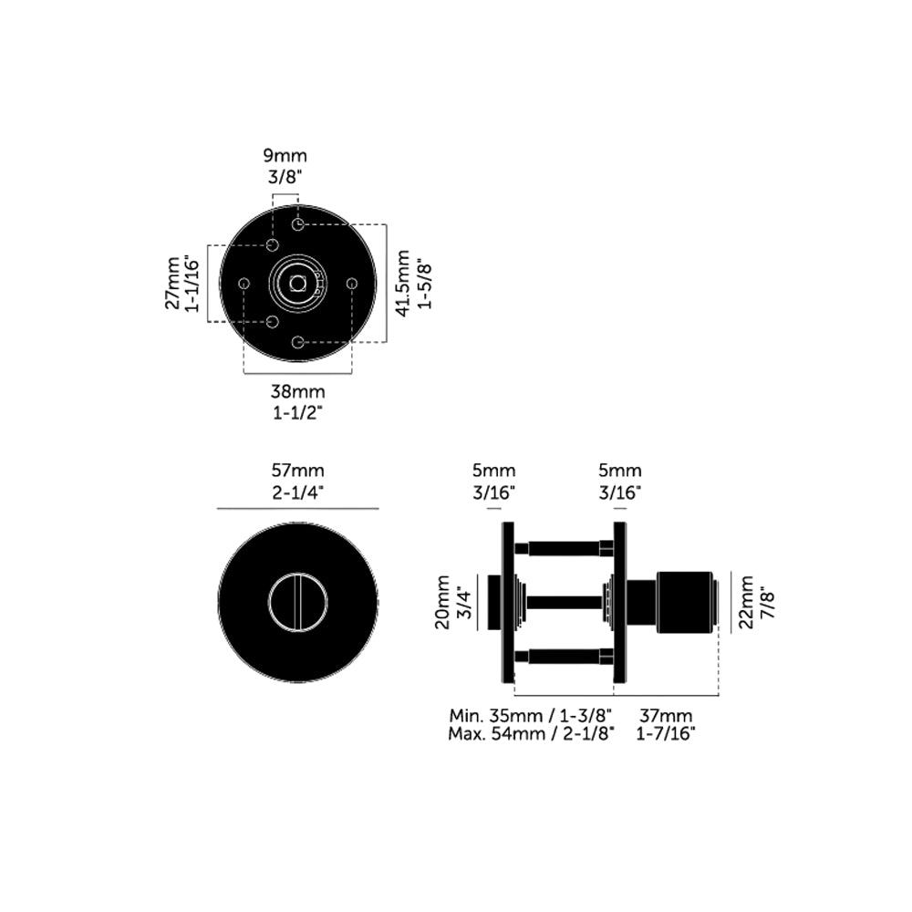 Buster & Punch Thumbturn Lock / Cast / Latch Included - Available in Various Finishes|BPZDT054825|BPZDT454827|BPZDT074824|BPZDT484826